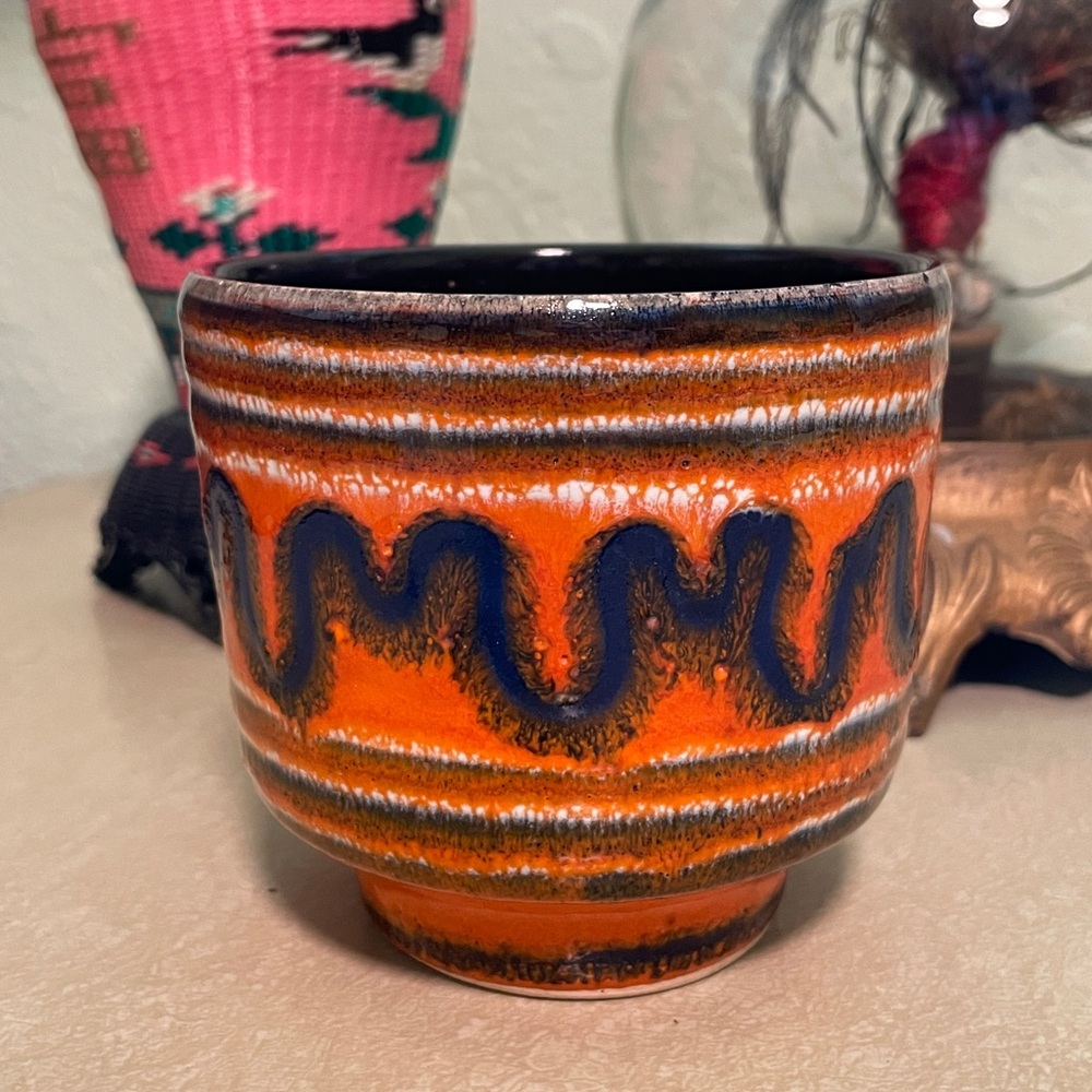 Vintage Fat Lava Ceramic Planter